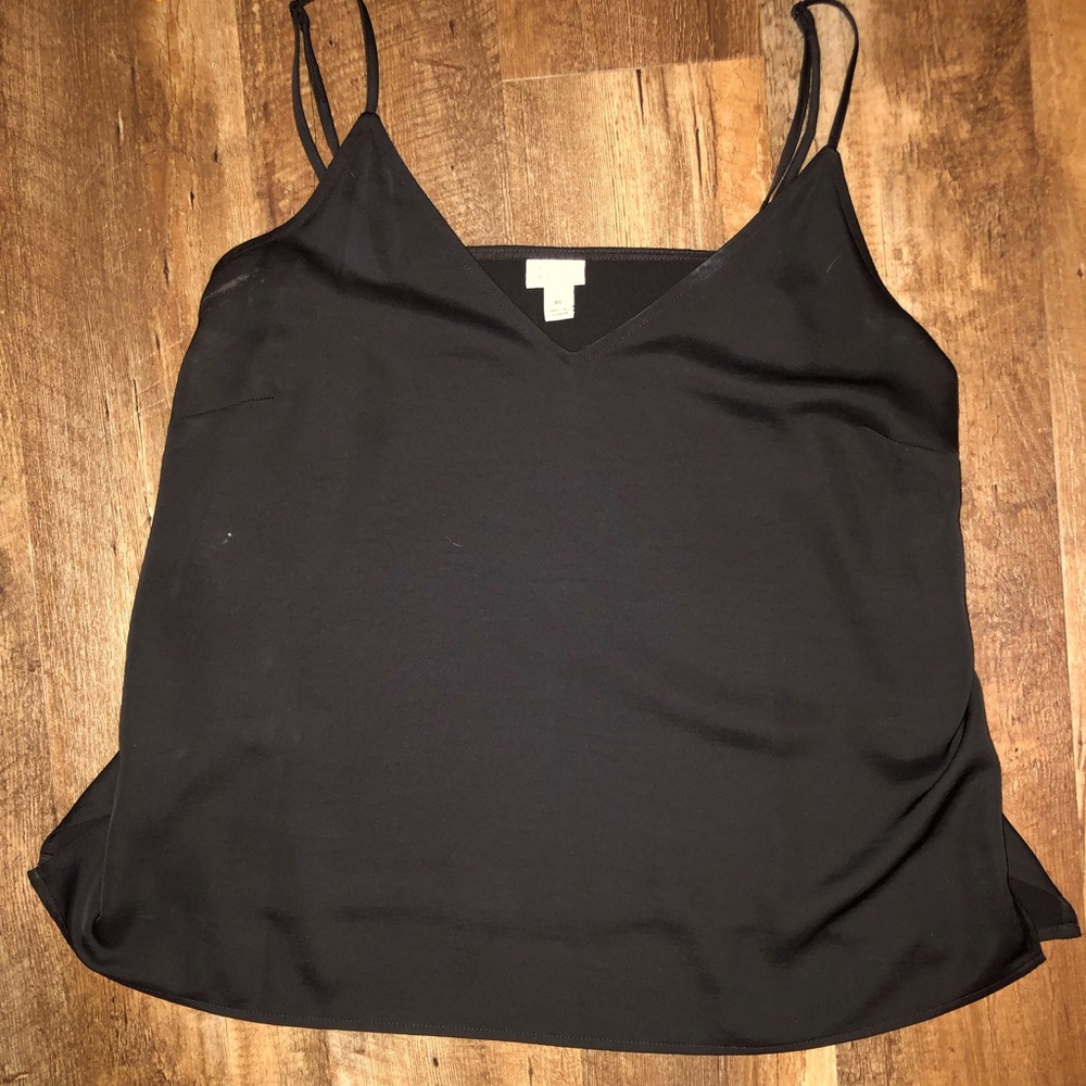 Black satin tank